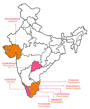 Map of AMF Reach in India